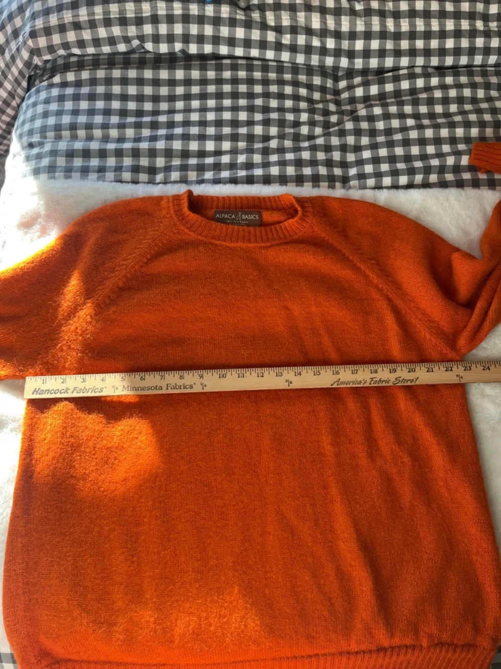 100% Peruvian Alpaca Sweater by Alpaca Basics Orange **read description -sizing*